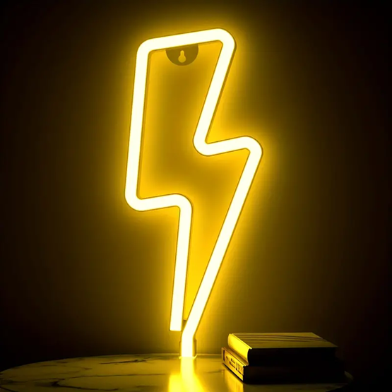 Neon Lightning Bolt Light