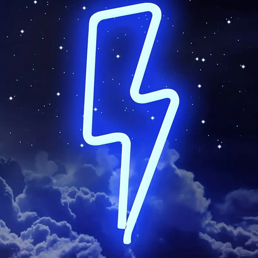 Neon Lightning Bolt Light