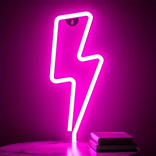 Neon Lightning Bolt Light